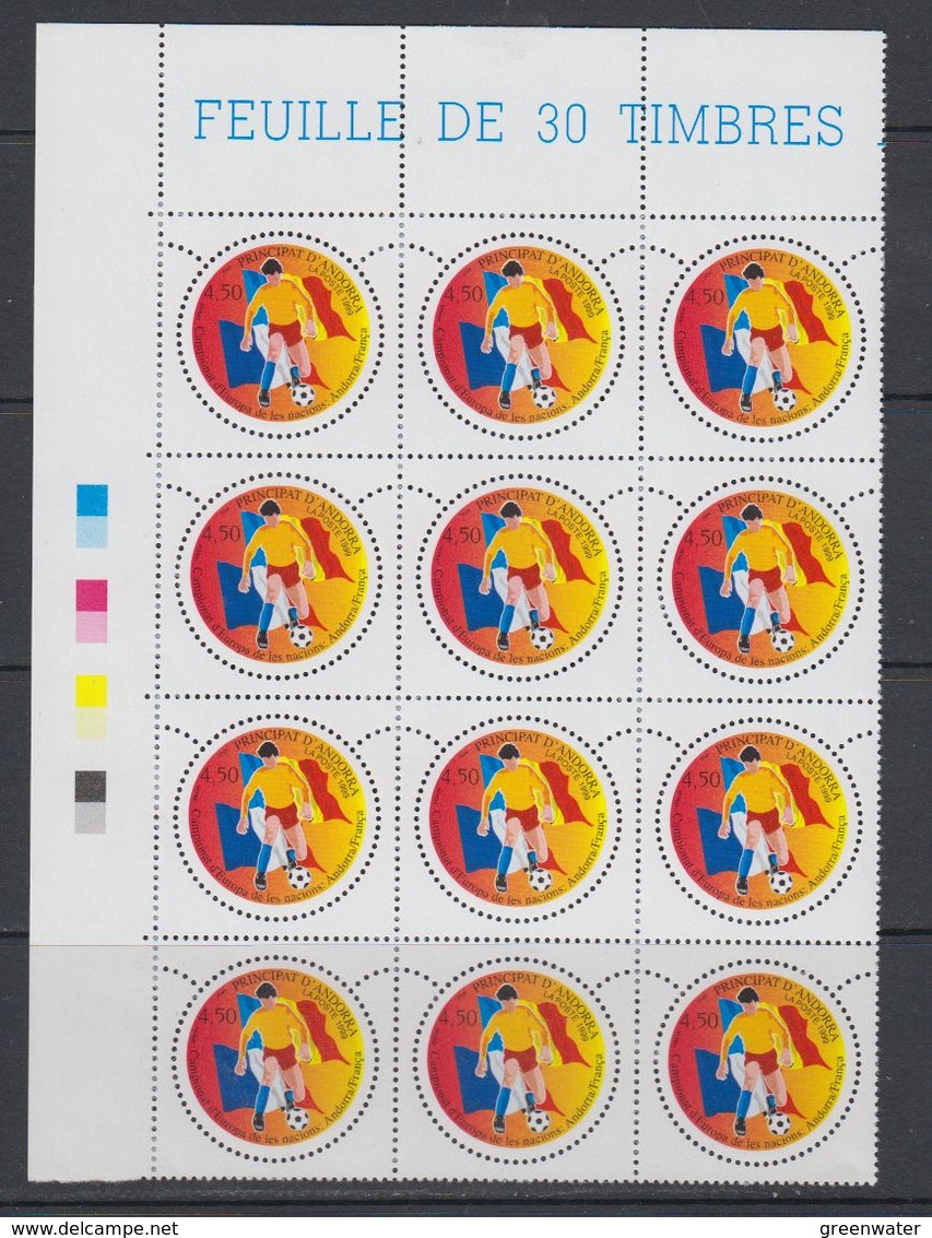 Andorra Fr. 1999 European Championship Football 1v Bl Of 12 (corner) ** Mnh (40653A) - Ongebruikt