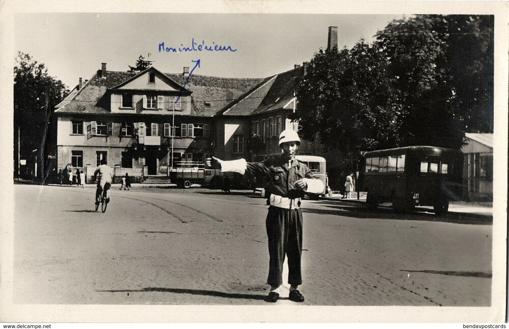 KEHL Am Rhein, Rathausplatz, Amerik. Militärpolizei Verkehrsoffizier (1948) AK - Kehl