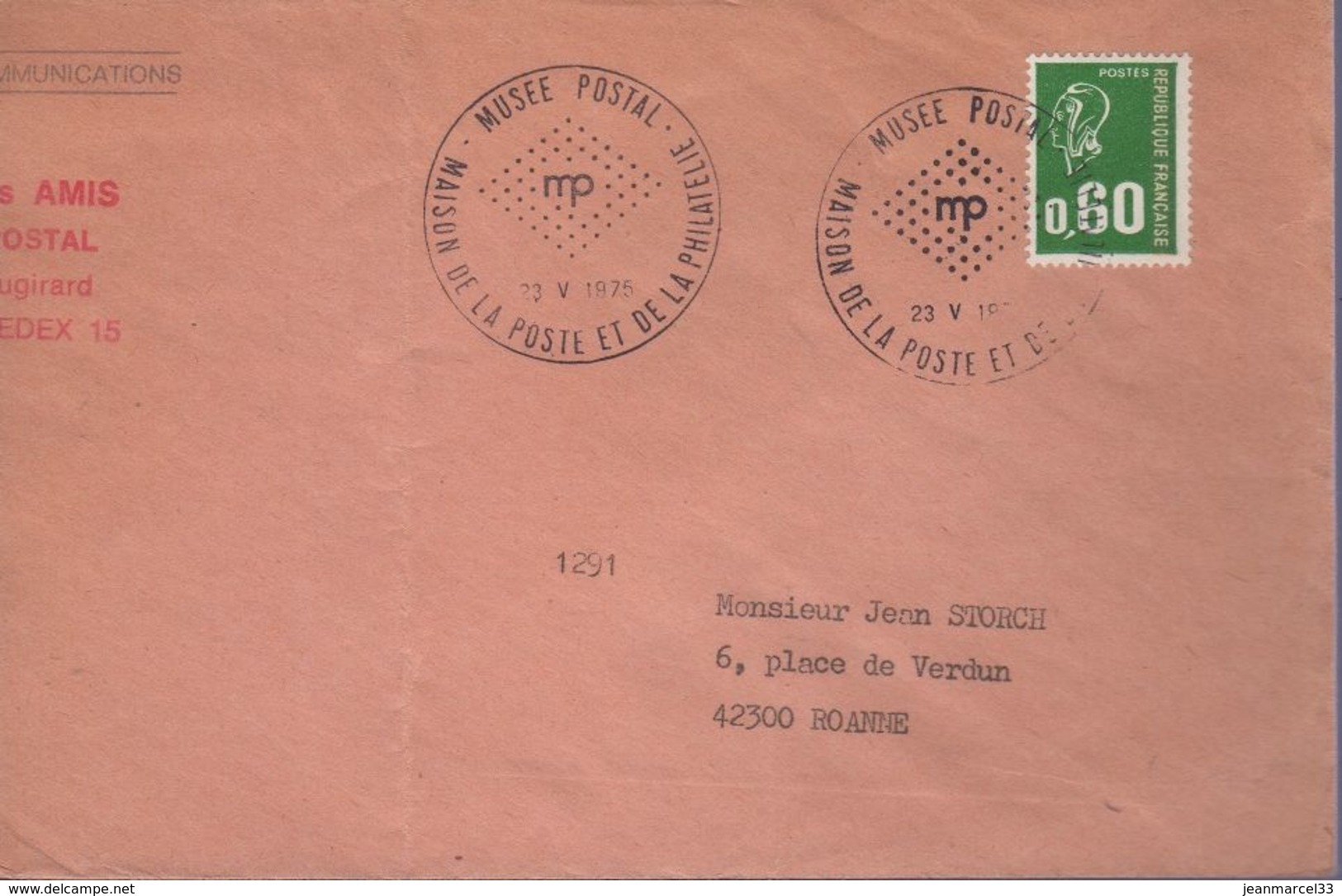 Lettre De Maison De La Poste Et De La Philatélie 23 V 1975 Musée Postal - Bolli Commemorativi