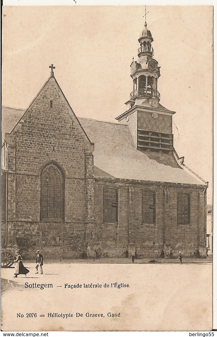 Sottegem - Façade Latéraie De L'Eglise 1905  (Geanimeerd) - Zottegem