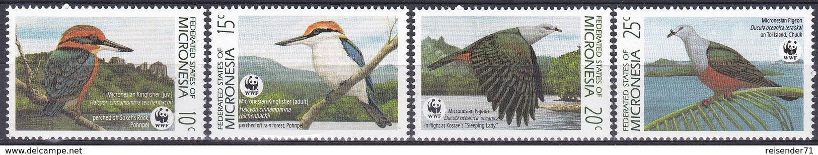 Mikronesien Micronesia 1990 Tiere Fauna Animals Vögel Birds Oiseaux Aves Uccelli Tauben Doves WWF, Mi. 174-7 ** - Mikronesien