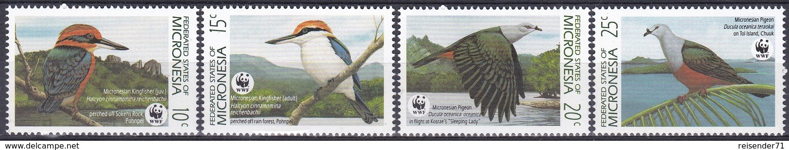 Mikronesien Micronesia 1990 Tiere Fauna Animals Vögel Birds Oiseaux Aves Uccelli Tauben Doves WWF, Mi. 174-7 ** - Micronésie