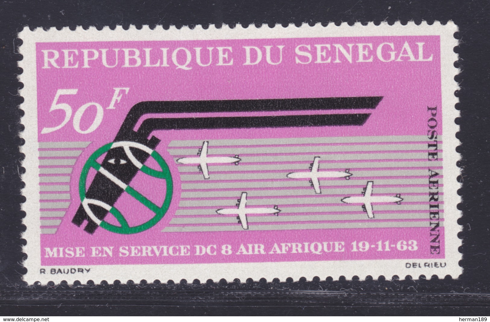 SENEGAL AERIENS N°   38 ** MNH Neuf Sans Charnière, TB (D7596) Air Afrique Et Avion DC-8 - 1963 - Sénégal (1960-...)