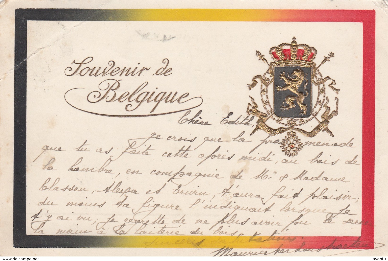 BELGIQUE / BELGIE / SOUVENIR DE BELGIQUE  1902 / CARTE EN RELIEF - Patriottiche