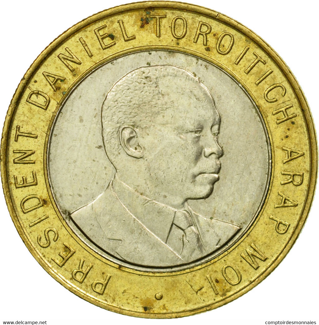 Monnaie, Kenya, 10 Shillings, 1997, British Royal Mint, TTB, Bi-Metallic, KM:27 - Kenya