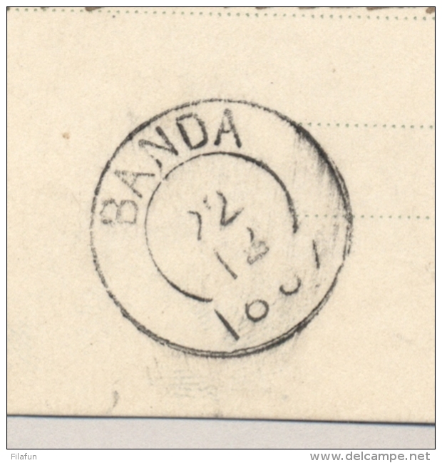 Nederlands Indië - 1887 - 5 Cent Cijfer, Briefkaart G8 Van KR BANDA Via KR AMBOINA Naar Batavia - Nederlands-Indië