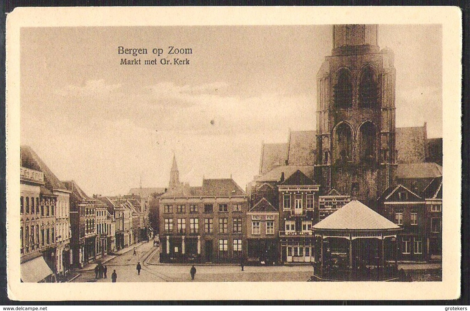 TREINblokstempel VLISSINGEN - SHERTOGENBOSCH V Op Ansicht BERGEN OP ZOOM Markt  1924 - Poststempels/ Marcofilie