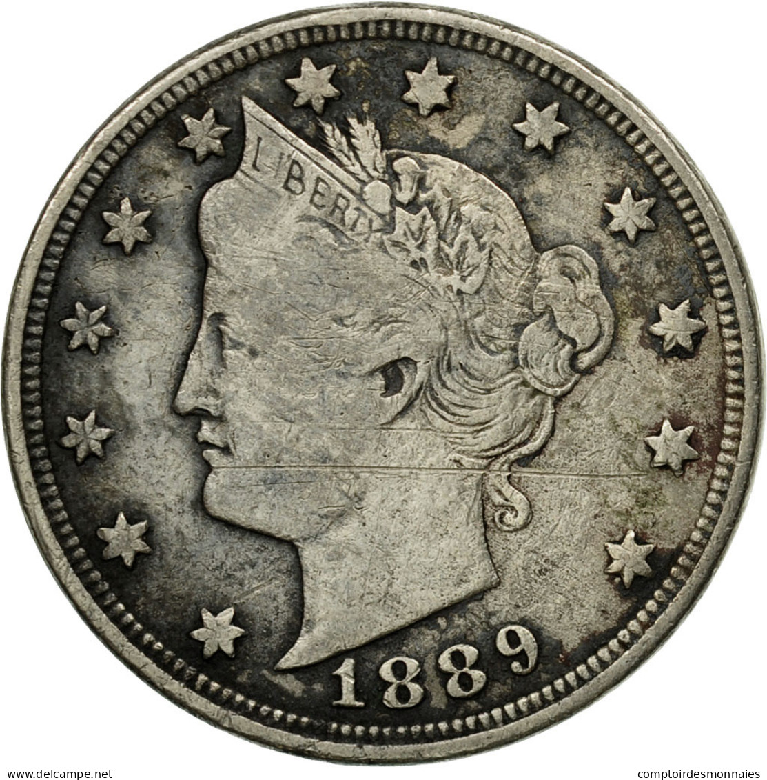 Monnaie, États-Unis, Liberty Nickel, 5 Cents, 1889, U.S. Mint, Philadelphie - 1883-1913: Liberty