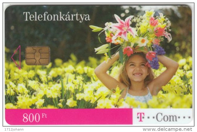 HUNGARY E-371 Chip T-Com - People, Child, Plant, Flower - Used - Hungary