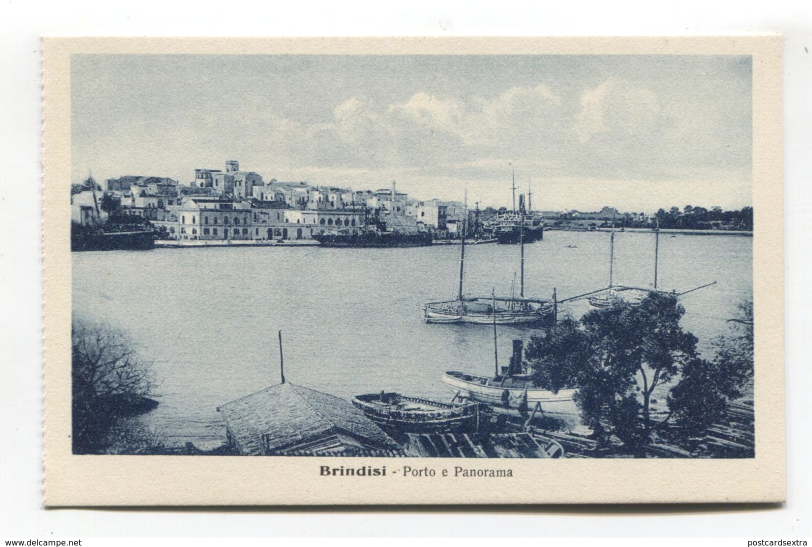 Brindisi - Porto E Panorama - Old Italy Postcard - Brindisi