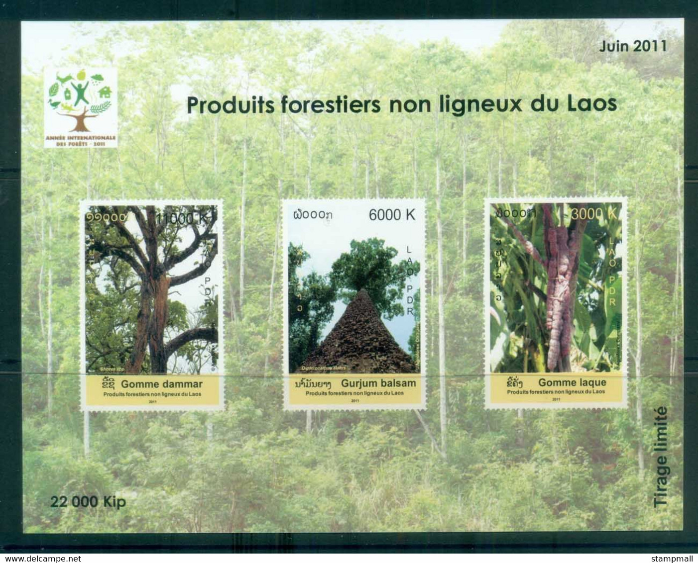 Laos 2011 Forest Products I IMPERF MS MUH Lot82411 - Laos