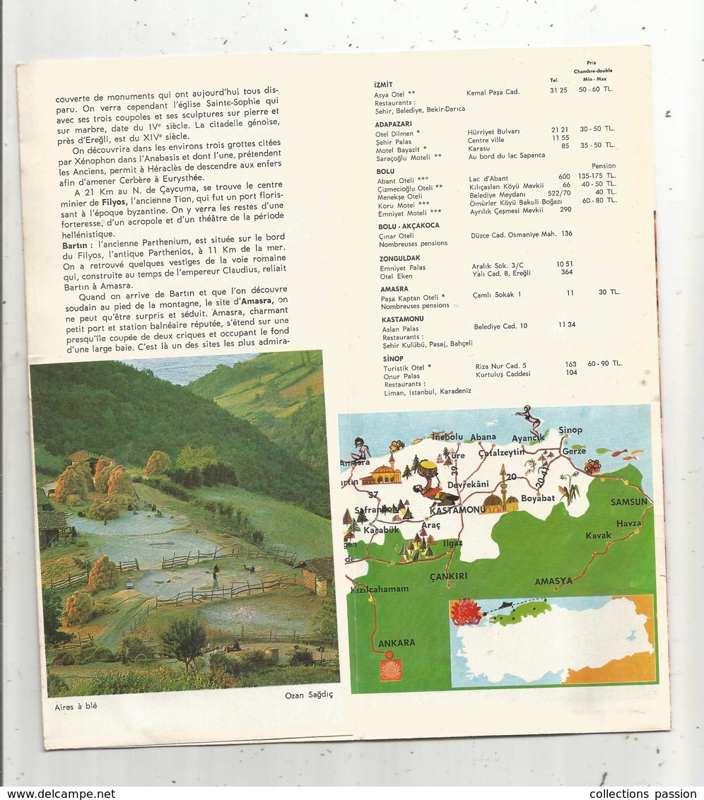 Dépliant Touristique , TURQUIE , Mer Noire Occidentale ,20 Pages  , Frais Fr 1.65e - Dépliants Touristiques