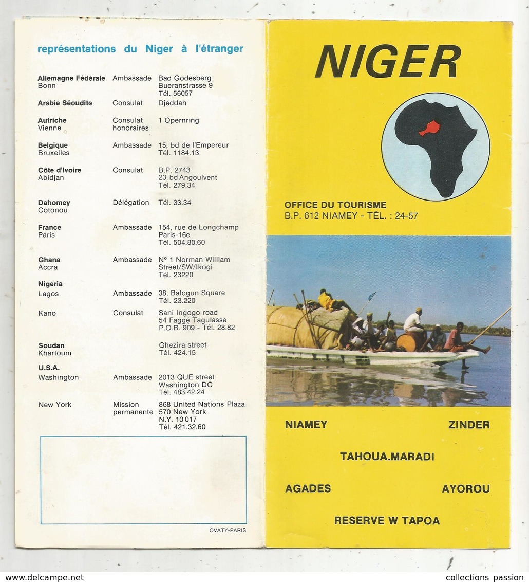 Dépliant Touristique , NIGER , 12 Pages, 2 Scans  , Frais Fr 1.65e - Dépliants Touristiques