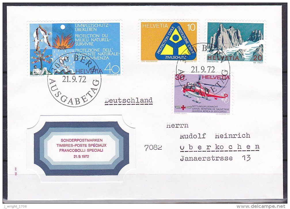 Switzerland/1972 - Publicity Issue/Werbemarken/Timbres De Propagande - Set/21.IX - FDC - FDC