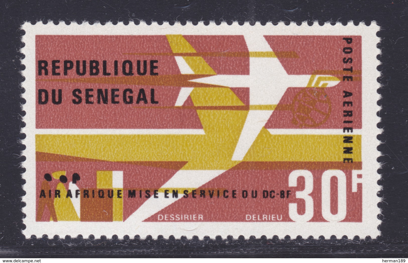 SENEGAL AERIENS N°   53 ** MNH Neuf Sans Charnière, TB (D7607) Air Afrique, Avion DC-8F - 1966 - Sénégal (1960-...)