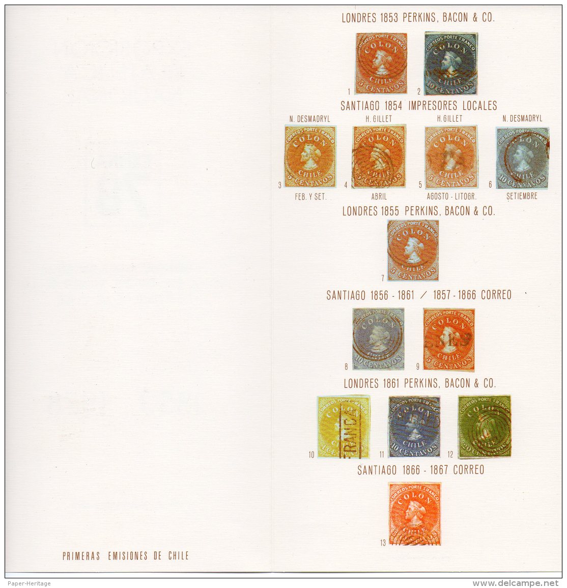 Chile 1978  Philatelic Soc Folded Sheet With Colon Columbus Stamp Printings Illustrated. - Chile