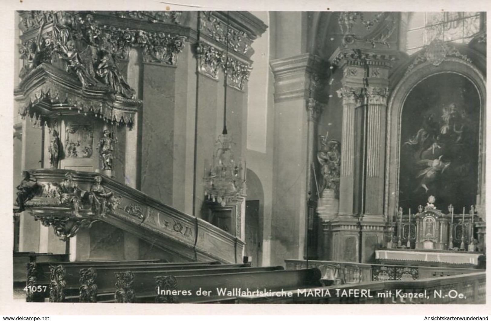 005416  Inneres Der Wallfahrtskirche Maria Taferl Mit Kanzel  1959 - Maria Taferl