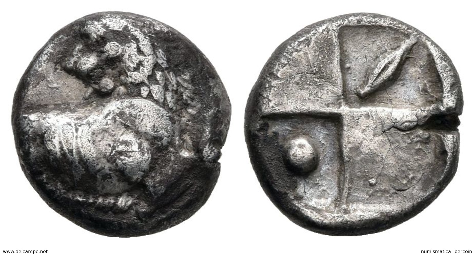 CHERSONESOS, Tracia. Hemidracma. 386-338 A.C. A/ Parte Delantera De León A Izquierda Con Cabeza Vuelta. R/ Cuatro Cuadro - Sonstige & Ohne Zuordnung