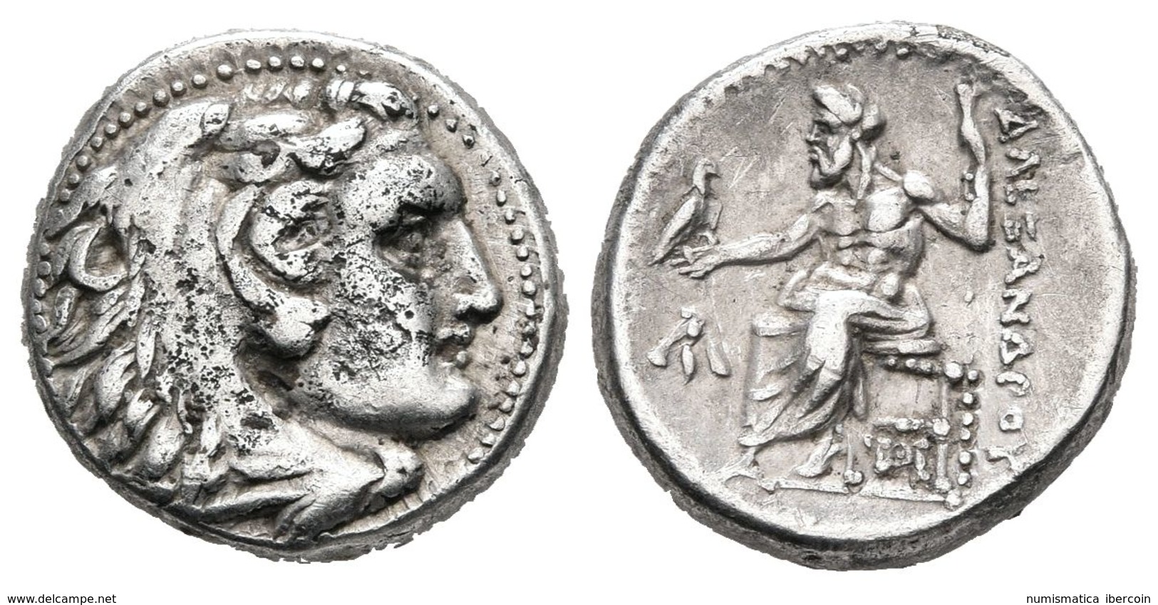 MACEDONIA. Alejandro III Magno. Dracma. 336-323 A.C. Sardes. A/ Cabeza De Herakles Con Piel De León A Derecha. R/ Zeus S - Other & Unclassified