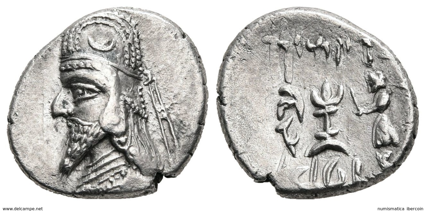 DARIOS (Darev) II. Dracma. Siglo I A.C. Reino Persis. A/ Busto A Izquierda Diademado Con Tiara De Estilo Parto Rematada  - Autres & Non Classés