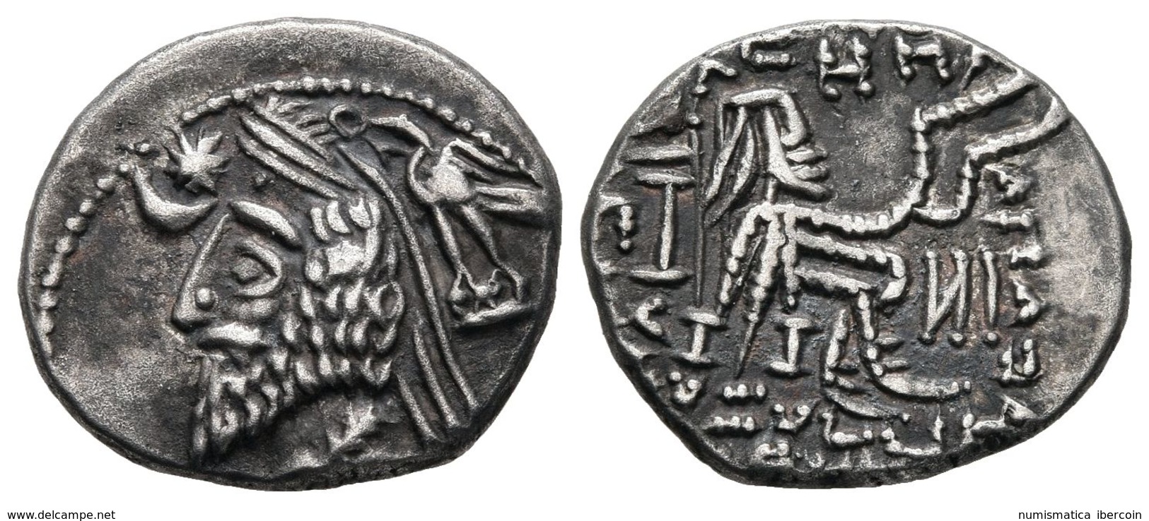 PHRAATES IV. Dracma. 38-2 A.C. Nisa (Reino Partia). A/ Busto Diademado A Izquierda Detrás águila Con Corona, Delante Cre - Autres & Non Classés