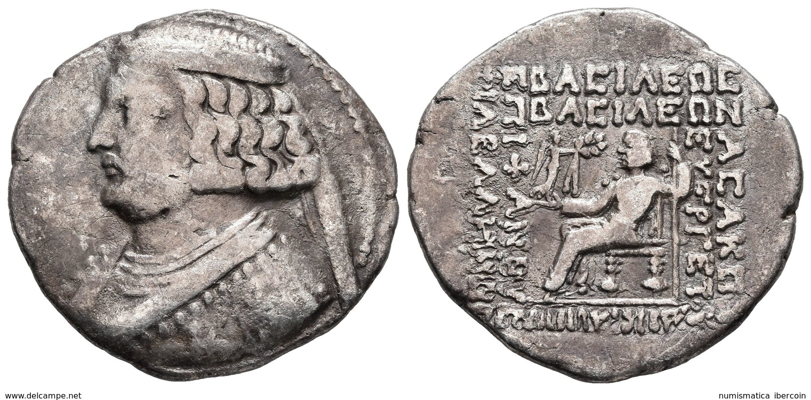 ORODES II. Tetradracma. 57-38 A.C. Mithradatkart (Reino Parto). A/ Busto Diademado Y Drapeado A Izquierda. R/ Orodes Sed - Other & Unclassified