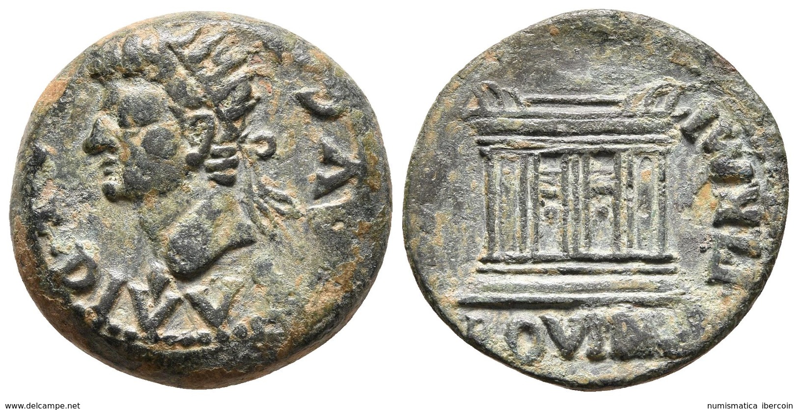 EMERITA AUGUSTA. As. Epoca De Tiberio. 14-36 A.C. Mérida (Badajoz). A/ Cabeza De Augusto Con Corona Radiada A Izquierda, - Otros & Sin Clasificación