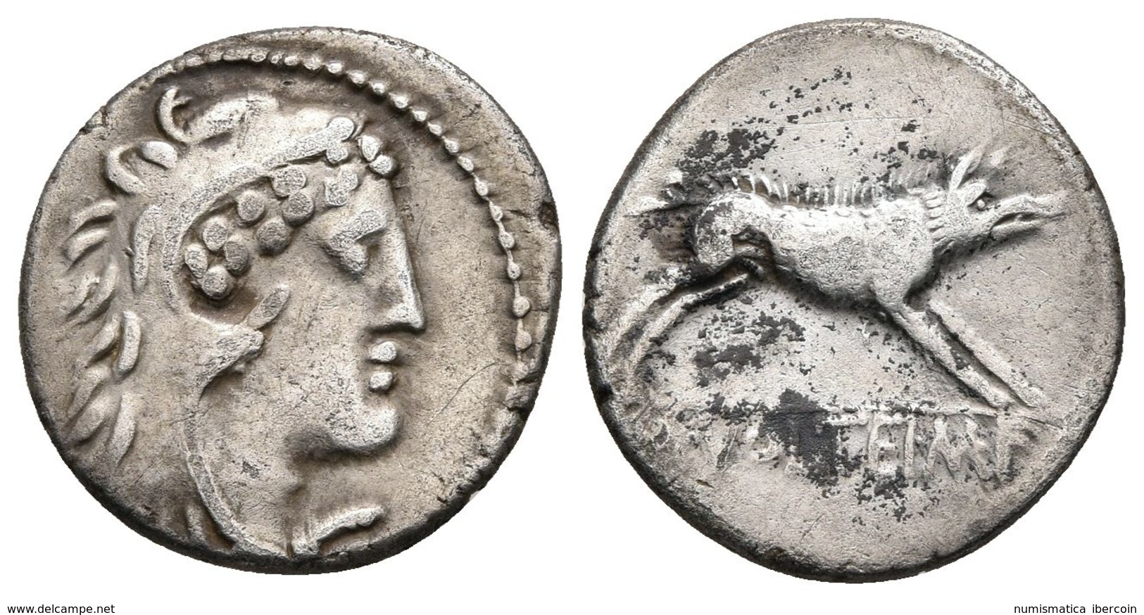 M. VOLTEIUS. Denario. 78 A.C. Roma. A/ Busto De Hércules Joven A Derecha Cubierto Con Piel De León. R/ Jabalí A Derecha, - Republic (280 BC To 27 BC)