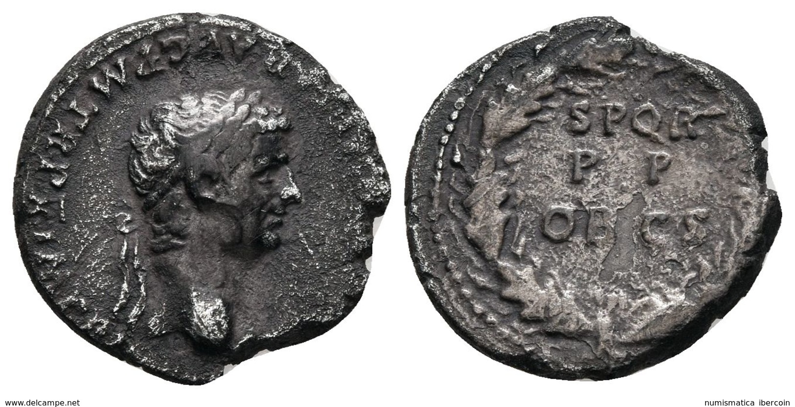 CLAUDIO. Denario. 46-47 D.C. Roma. A/ Cabeza Laureada A Derecha. TI CLAVD CAESAR AVG P M TR P VI IMP XI. R/  SPQR-P P-OB - República (-280 / -27)