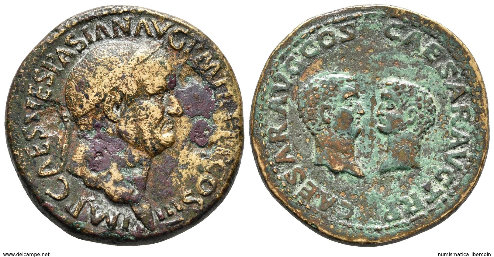 VESPASIANO. Medallón, ¿FANTASIA PADUANA?. A/ Busto Lureado A Derecha. IMP CAES VESPASIAN AVG P M TR P P P COS III. R/ Bu - República (-280 / -27)