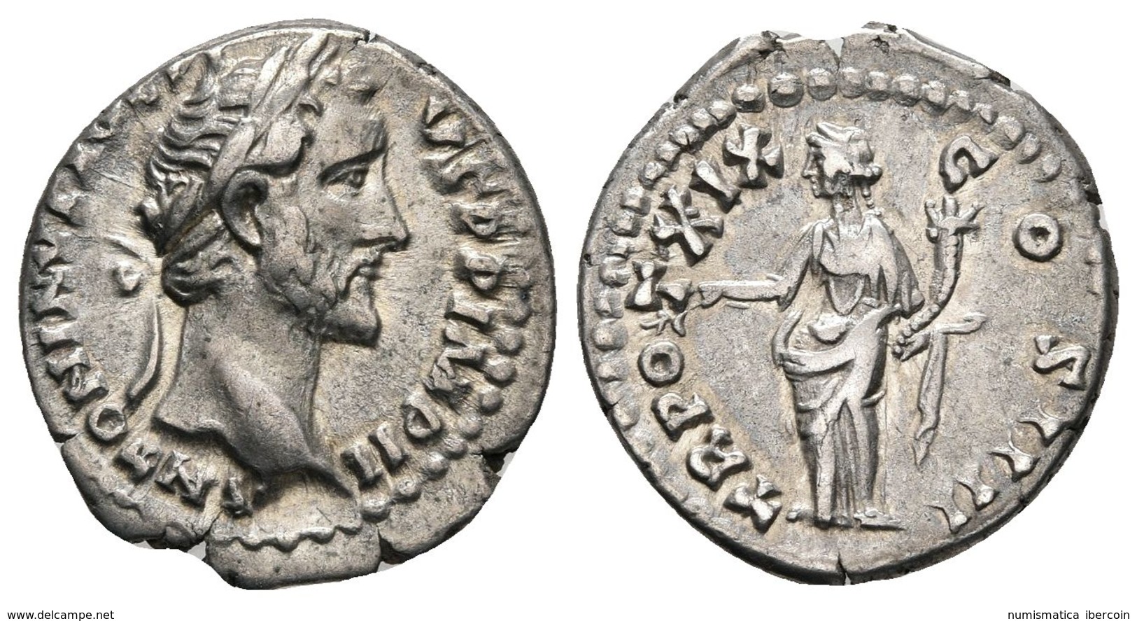 ANTONINO PIO. Denario. 155-156 D.C. Roma. A/ Busto Laureado A Derecha. ANTONINVS AVG PIVS P P IMP II. R/ Pax Estante A I - Republic (280 BC To 27 BC)