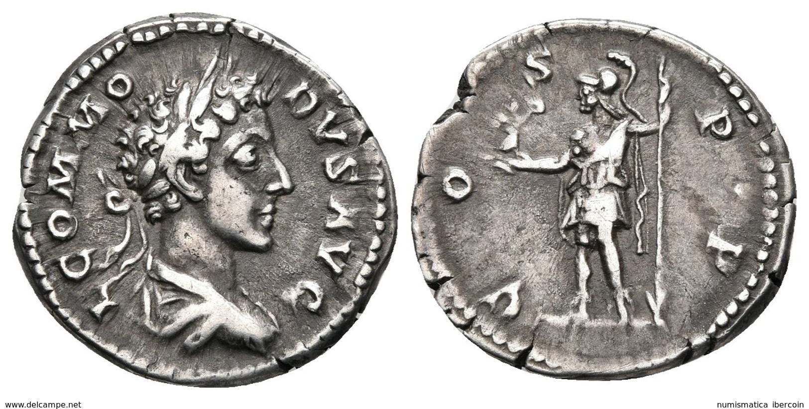 COMODO. Denario. 177-178 D.C. Roma. A/ Busto Laureado Y Drapeado Con Coraza A Derecha. L COMMODVS AVG. R/ Roma Estante A - Republic (280 BC To 27 BC)