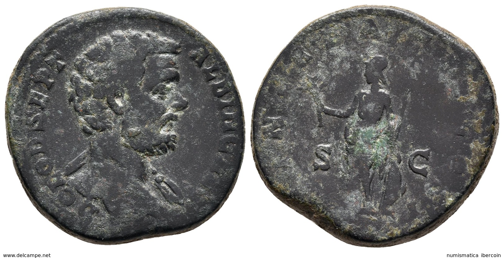 CLODIO ALBINO. Sestercio. 195-197 D.C. Roma. A/ Busto A Derecha Con Drapeado Sobre Hombro Izquierdo. D CLOD SEPT ALBIN C - Republic (280 BC To 27 BC)