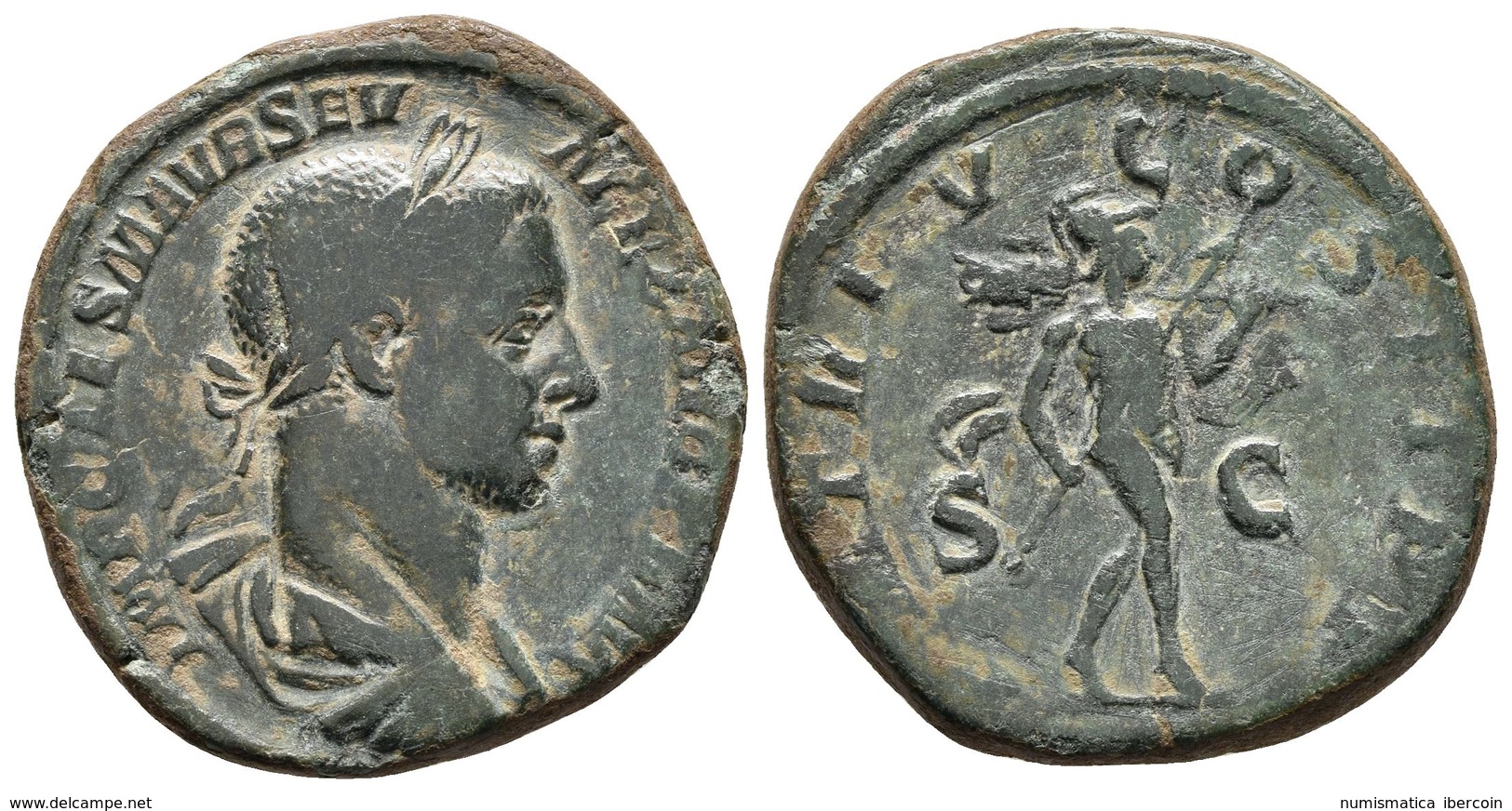 ALEJANDRO SEVERO. Sestercio. 222-235 D.C. Roma. A/ Busto Laureado A Derecha. IMP CAES M AUR SEV ALEXANDER AVG. R/ Romulu - República (-280 / -27)