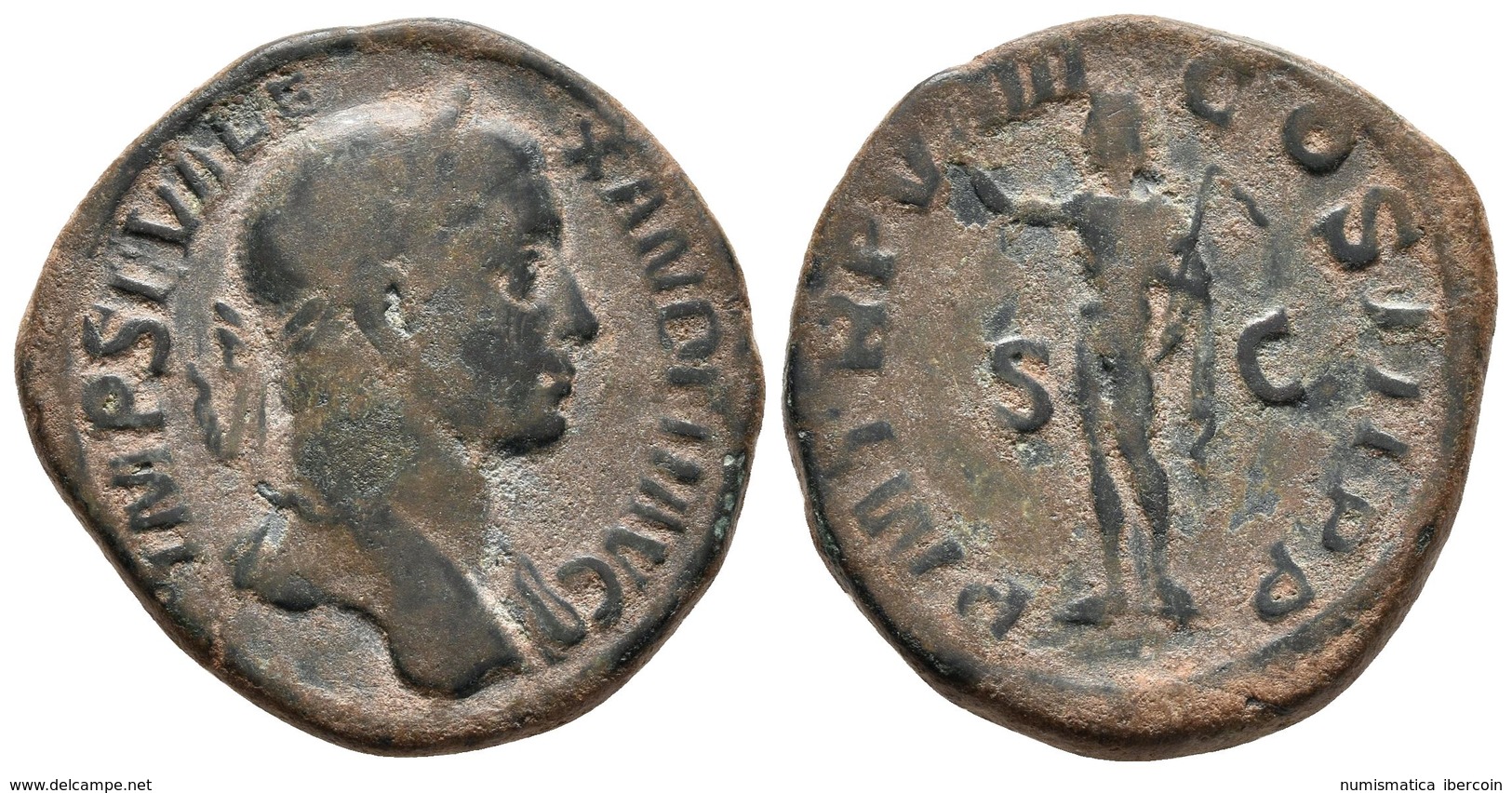 ALEJANDRO SEVERO. Sestercio. 231-235 D.C. Roma. A/ Busto Laureado Y Drapeado Con Coraza A Derecha. IMP SEV ALEXANDER AVG - República (-280 / -27)