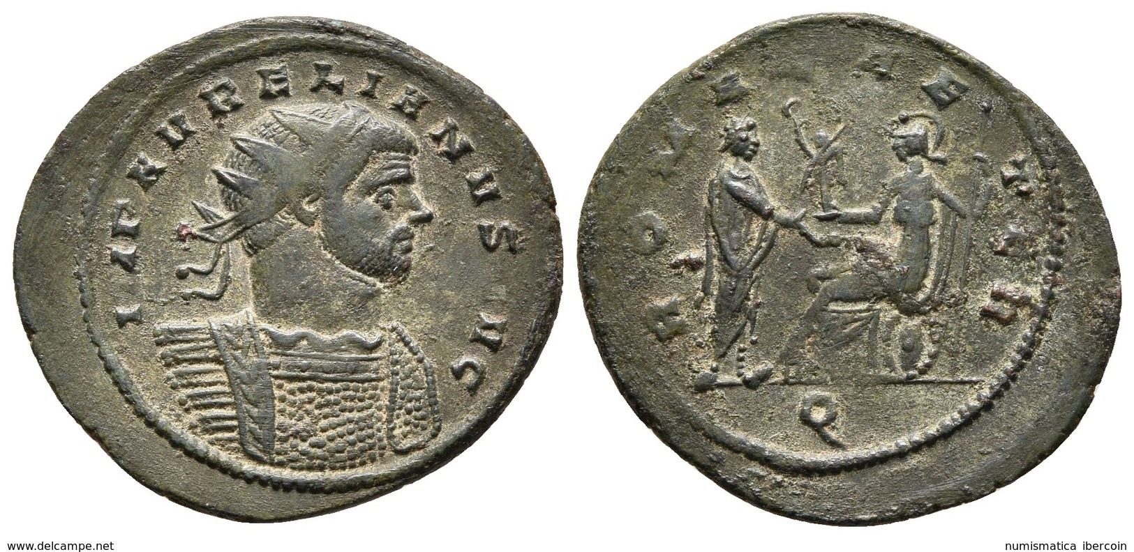 AURELIANO. Antoniniano. 270-275 D.C. Mediolanum (Milán). A/ Busto Radiado Con Coraza A Derecha. IMP AVRELIANVS AVG. R/ E - República (-280 / -27)