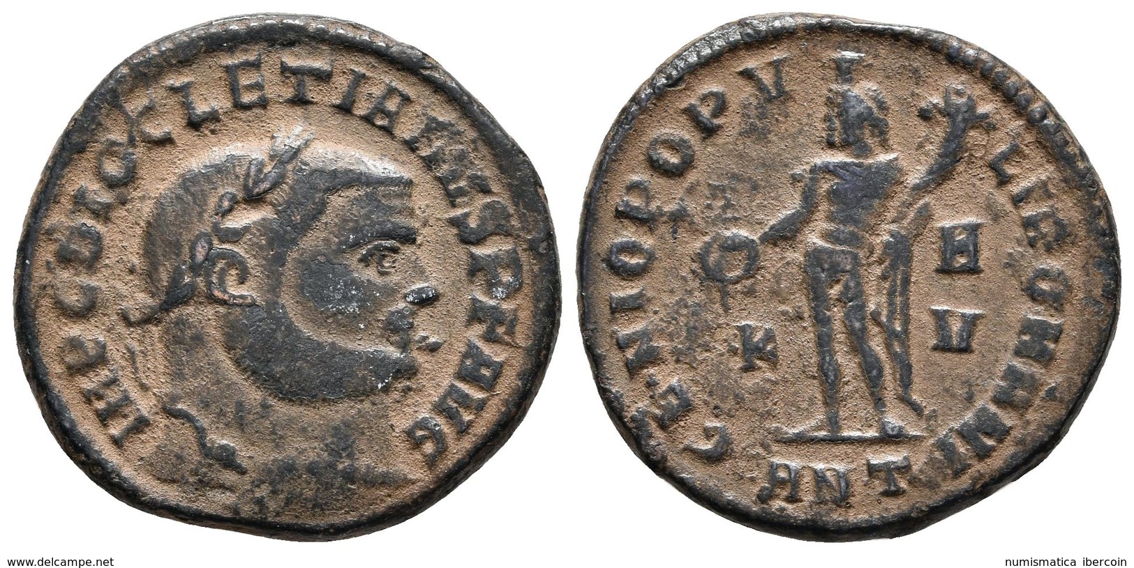 DIOCLECIANO. Follis. 300-301 D.C. Antioquía. A/ Busto Laureado A Derecha. IMP C DIOCLETIANVS PF AVG. R/ Genio A Izquierd - República (-280 / -27)