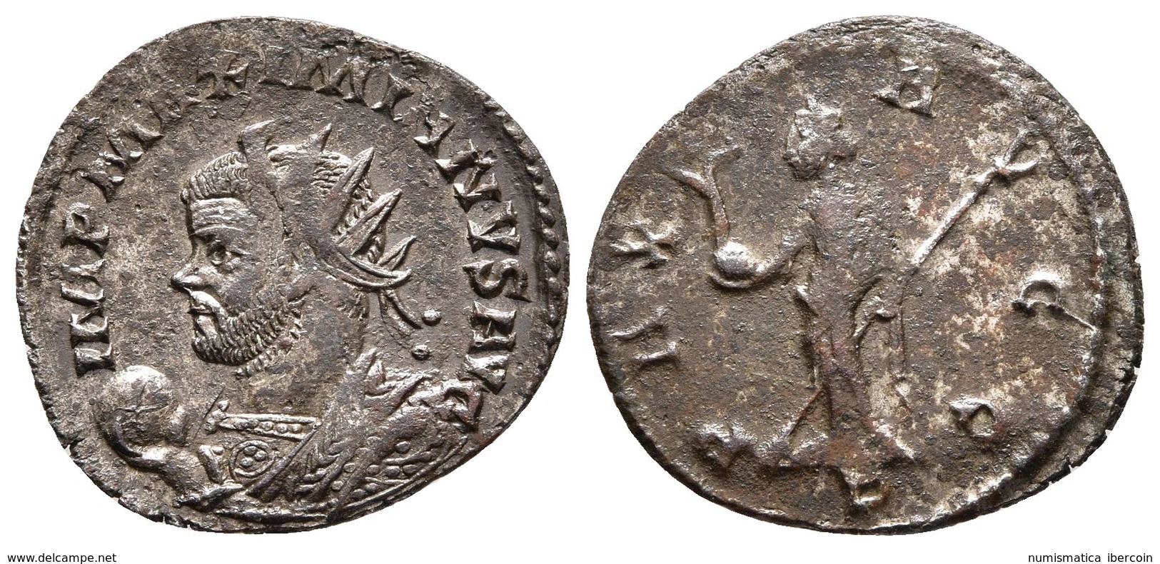 MAXIMIANO. Antoniniano. 290-291 D.C. Lugdunum (Lyon). A/ Busto Radiado Con Coraza A Derecha, En La Mano Derecha Globo. I - Republic (280 BC To 27 BC)