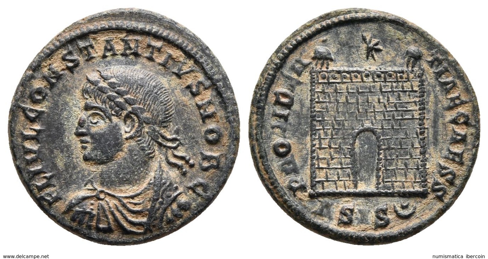 CONSTANCIO II. Follis. 324-337 D.C. Siscia. A/ Busto Laureado Y Drapeado Con Coraza A Izquierda. FL IVL CONSTANTIVS NOB  - République (-280 à -27)