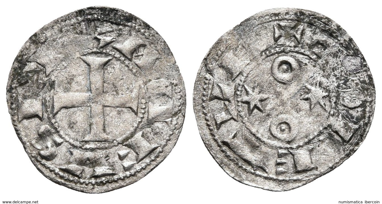 ALFONSO VI. Dinero. (1073-1109). Toledo. Mozo A6:6.2; AB 8.2. Ve. 0,80g. MBC-. - Otros & Sin Clasificación