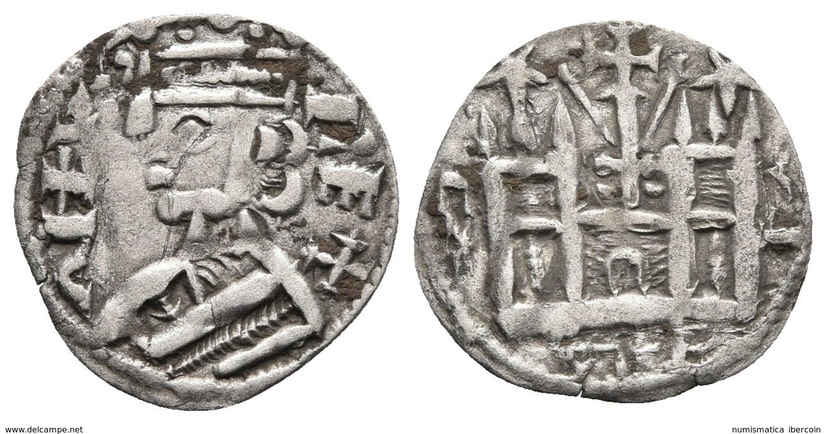 ALFONSO VIII. Dinero. (1158-1214). Toledo. Estrellas A Ambos Lados. AB 205. Ve. 0,79g. MBC+. - Other & Unclassified