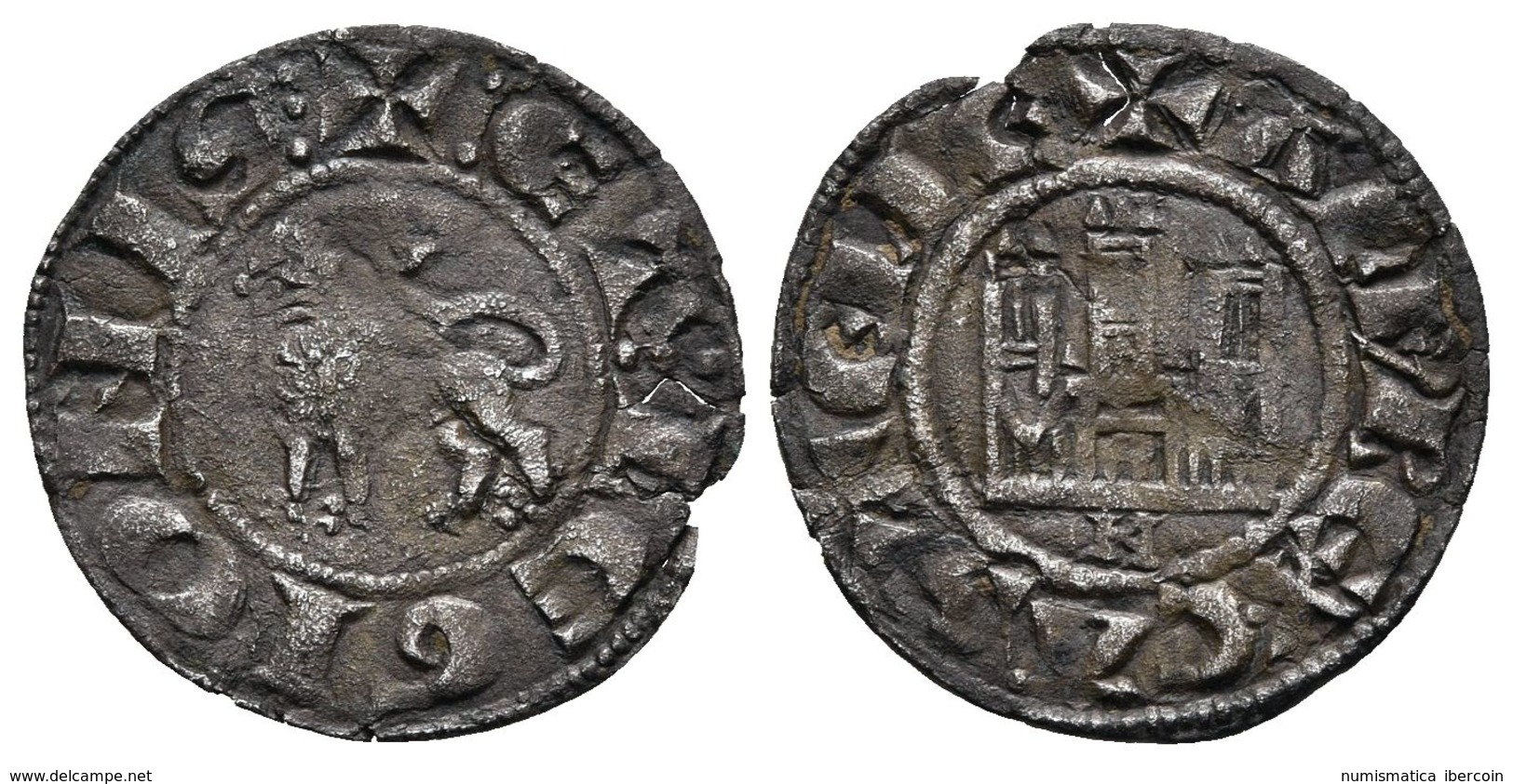 ALFONSO X. Dinero. (1252-1284). Murcia, M Bajo El Castillo. AB 253.1 (como Pepión). Ve. 0,90g. MBC. Escasa. - Other & Unclassified