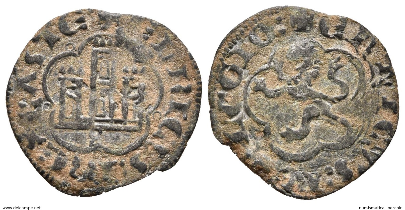 ENRIQUE III. 1/2 Blanca (1390-1406). Sevilla. R/ Leyenda +ENRICUS:REX:LEGIO:. AB 602var. Ve. 1,30g. MBC. - Other & Unclassified