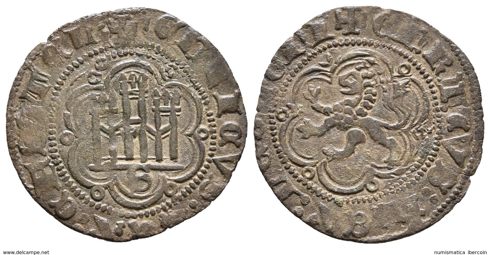 ENRIQUE III. Blanca. (1390-1406). Sevilla. AB 602.1. Ve. 1,82g. MBC. - Otros & Sin Clasificación