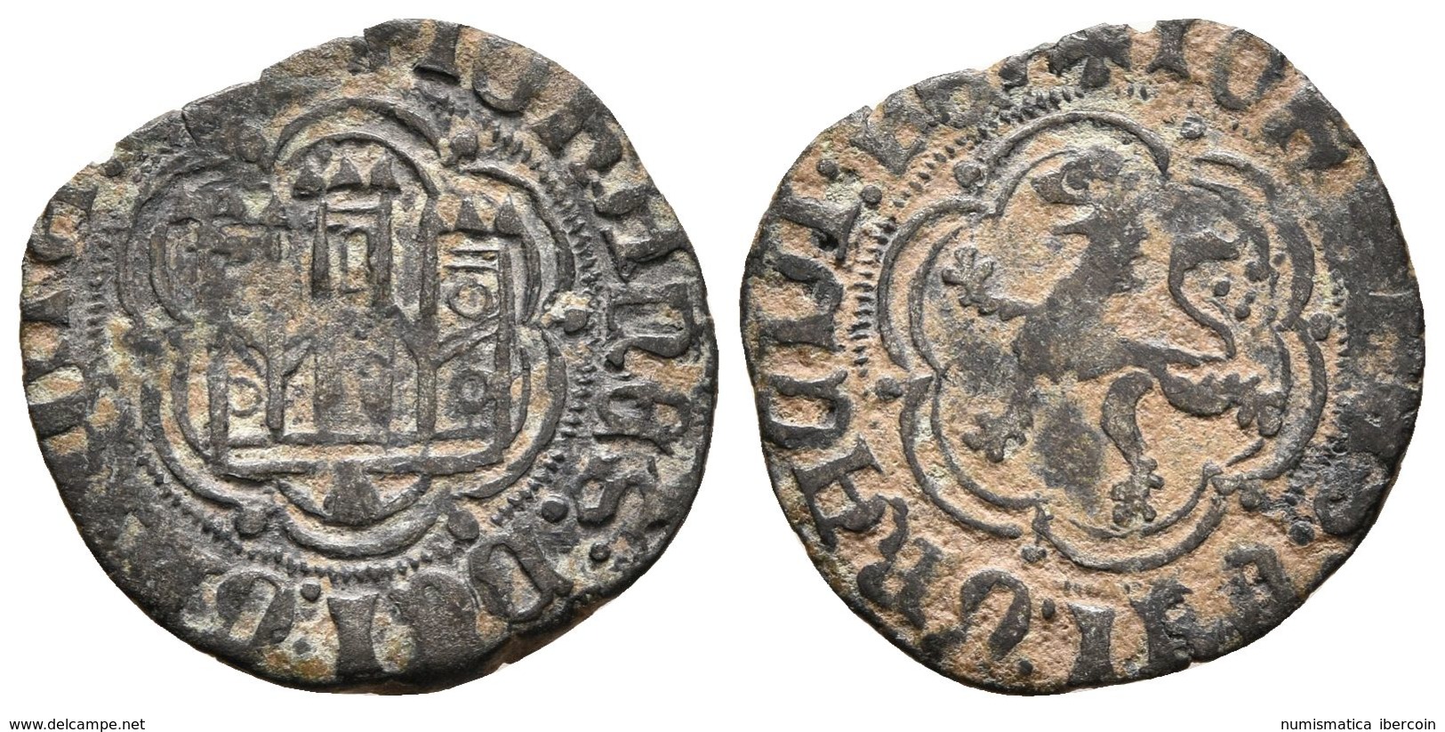 JUAN II. Blanca. (1406-1454). Coruña. AB 626. Ve. 1,90g. MBC-. - Other & Unclassified