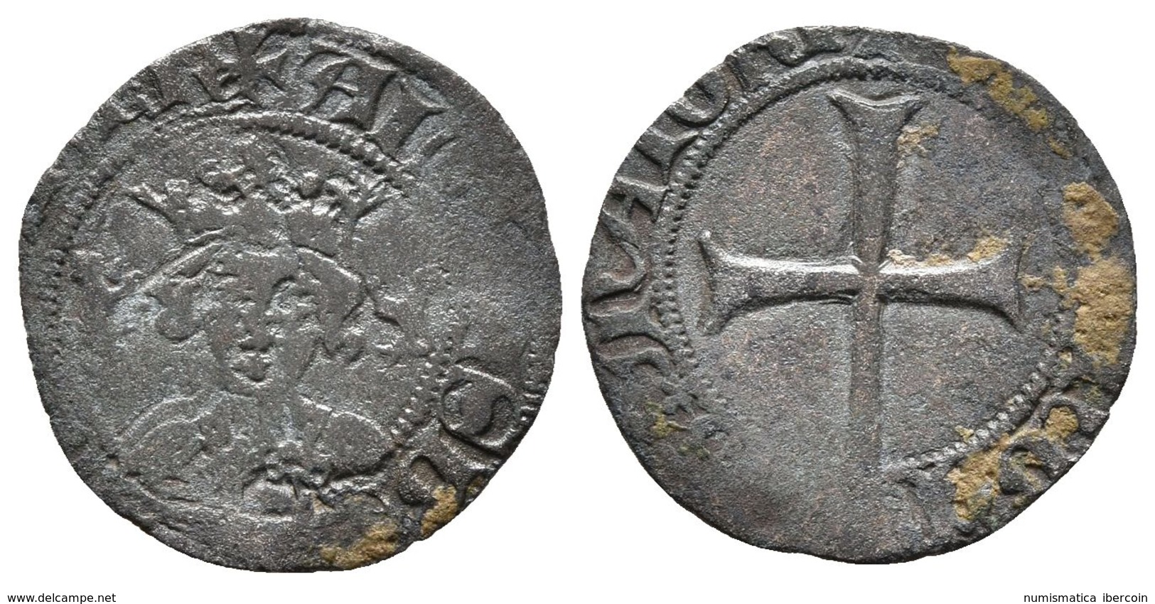 ALFONSO IV. Dobler. (1416-1458). Mallorca. Perros A Ambos Lados Del Busto. Cru 854. Ve. 0,85g. MBC-. Escaso. - Other & Unclassified