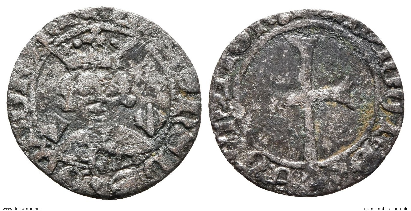 ALFONSO IV. Dobler. (1416-1458). Mallorca. Escudetes Catalanes A Ambos Lados Del Busto. Cru 856. Ve. 0,96g. MBC-. - Other & Unclassified