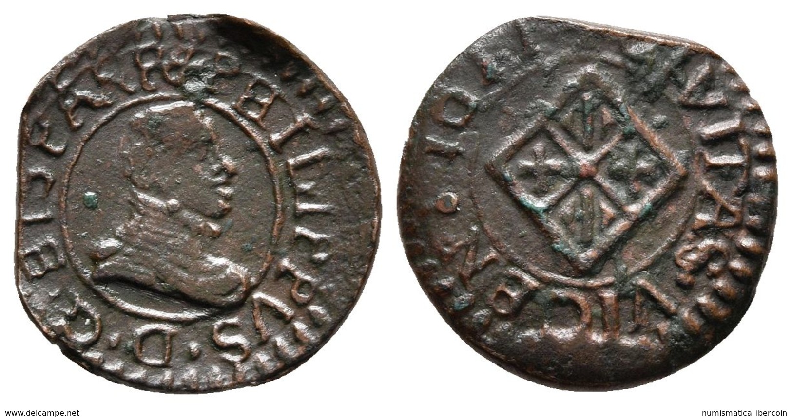 FELIPE III. Diner. 1611. Vic. Cal-916. Ae. 1,80g. MBC+. - Other & Unclassified