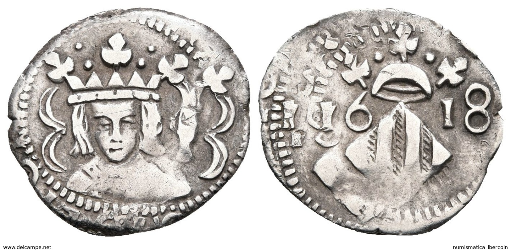 FELIPE III. Dieciocheno. 1618. Valencia. Cal-513. Ar. 1,63g. MBC. - Other & Unclassified