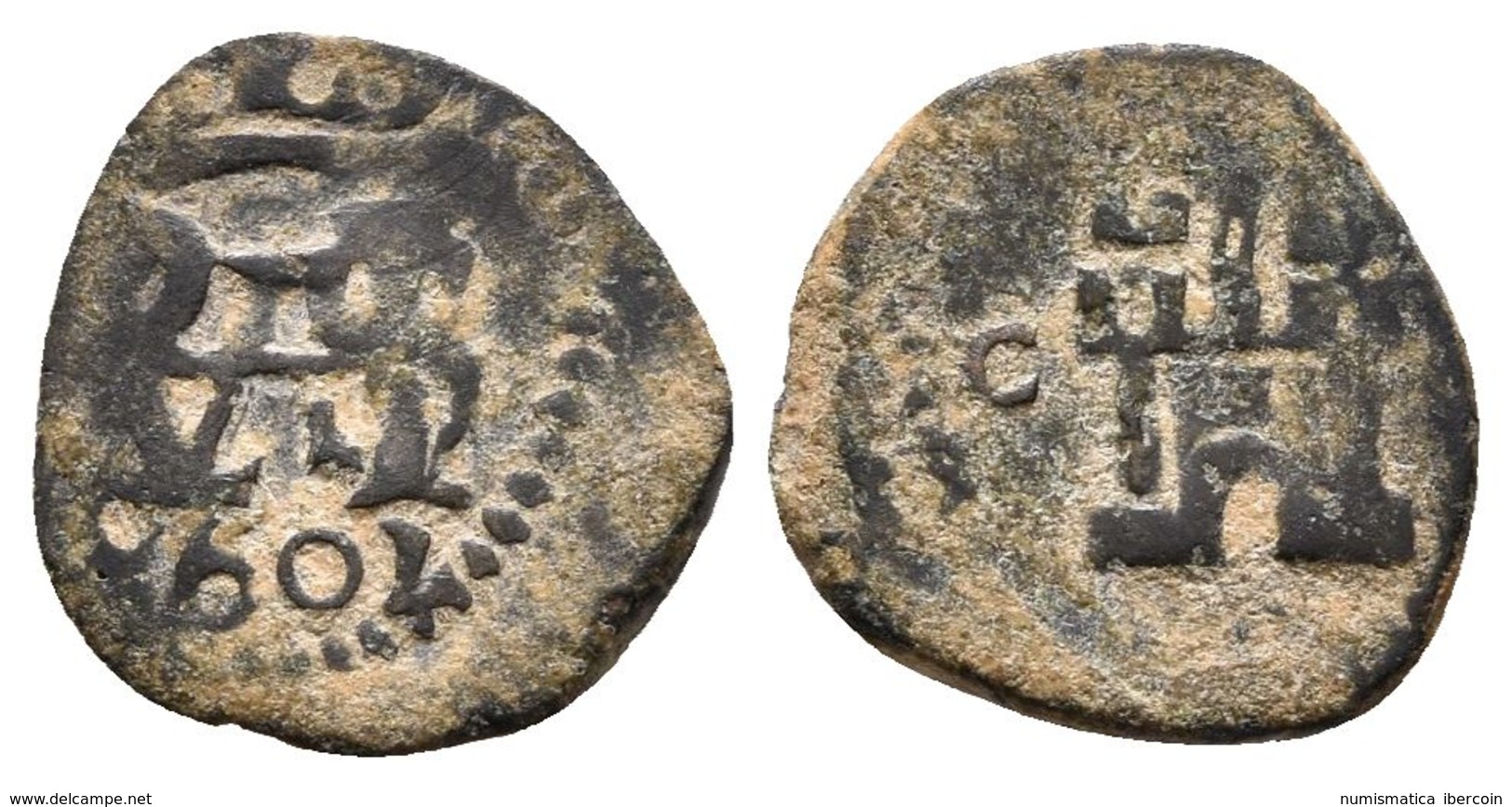 FELIPE III. 1 Maravedí. 1602. Cuenca. Cal-688; J.S. D-89. Ae. 0,82g. MBC-. - Otros & Sin Clasificación